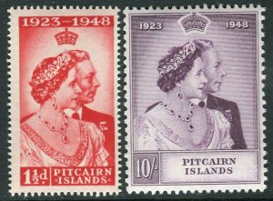 PITCAIRN ISLANDS-1948 Royal Silver Wedding.  An unmounted mint set Sg 11-12