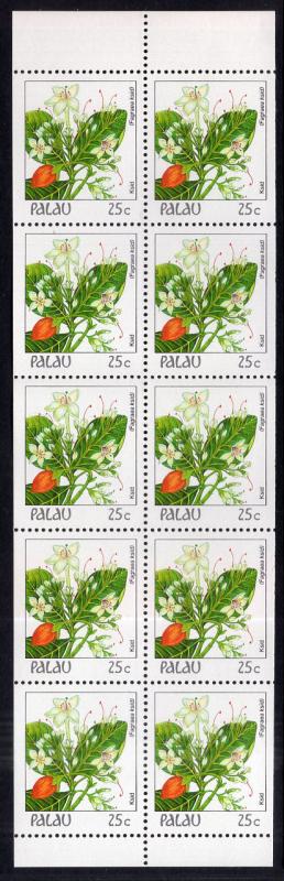 Palau 133a Flowers Booklet Pane MNH VF