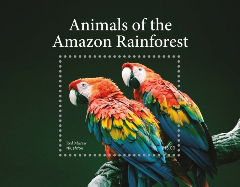 Stamps of Tonga. Niuafo’ou  . ( Pre order ) 2022 - Animals of the Amazon Rainfor