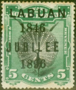 Labuan 1896 5c Black & Green SG86 Good Mtd Mint