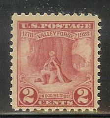 US Cat # 645, Valley Forge, M-LH