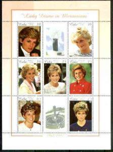 Cuba 1999 Princess Diana Memorial perf sheetlet containin...