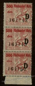 Danzig Frei Stadt Poland Germany Foreign Exchange Fee Revenue Stamp 90899