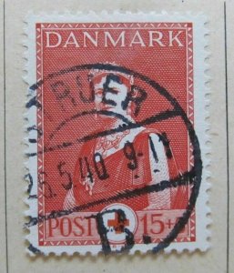 1939 A6P23#133 Denmark Semi-Postal Stamp 15o+5o Used-