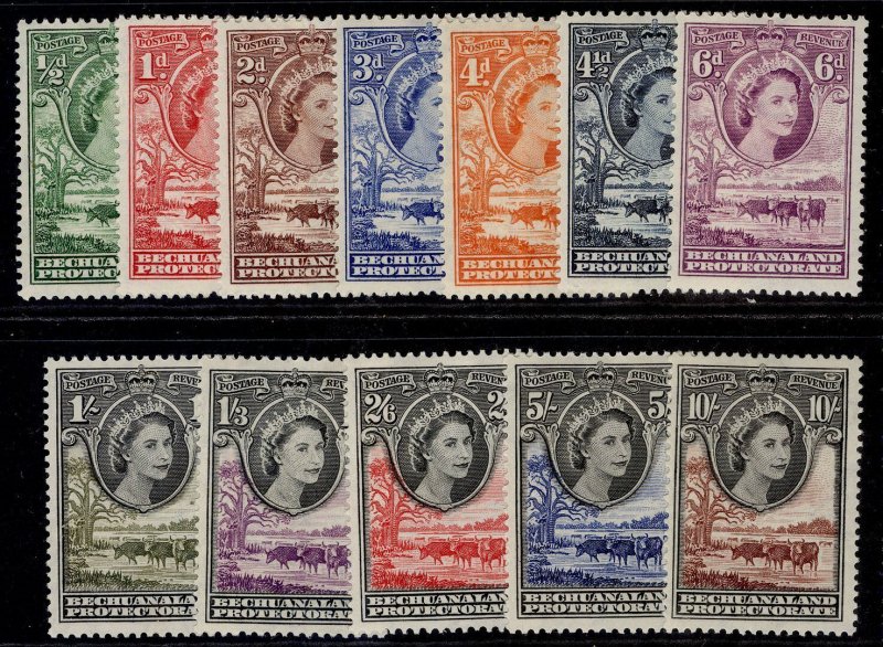 BECHUANALAND PROTECTORATE QEII SG143-153, 1955-58 complete set M MINT. Cat £100.