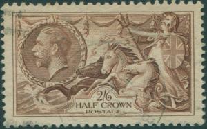 Great Britain 1918 SG415 2/6d reddish brown KGV Sea Horses FU