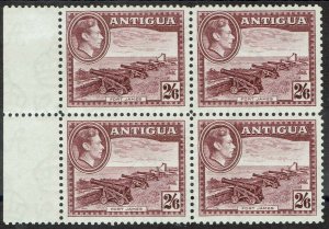 ANTIGUA 1938 KGVI FORT JAMES 2/6 MNH ** BLOCK