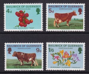 Guernsey  #33-36   MNH  1970  cows  tomatoes  freesias