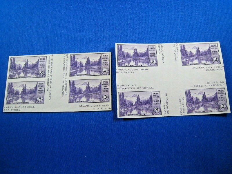 UNITED STATES 1935  -  SCOTT # 770a   GUTTER BLOCKS    MLH