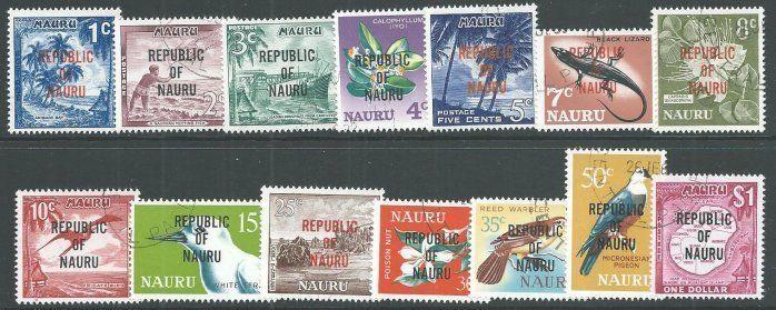 NAURU 1968 REPUBLIC overprint definitive set fine used.....................66077