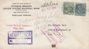 1939, Portland to Portland, OR, 1c & 20c Prexie, See Remark (26769)