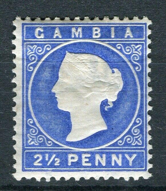 GAMBIA; 1886 classic QV Crown CA issue Mint hinged Shade of 2.5d. value