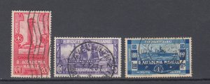 J45982, JL Stamps 1931 italy navy ships set used #265-7