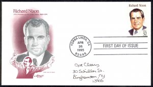 USA Sc# 2955 (Artmaster) FDC (Yorba Linda, CA) 1995 4.26 Richard Nixon