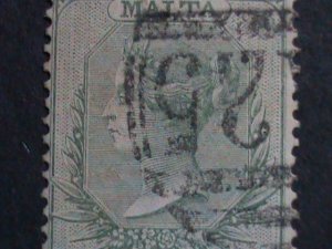 ​MALTA-1865 SC#5a QUEEN VICTORIA FANCY CANCEL 158 YEARS OLD VF RARE-KEY STAMP