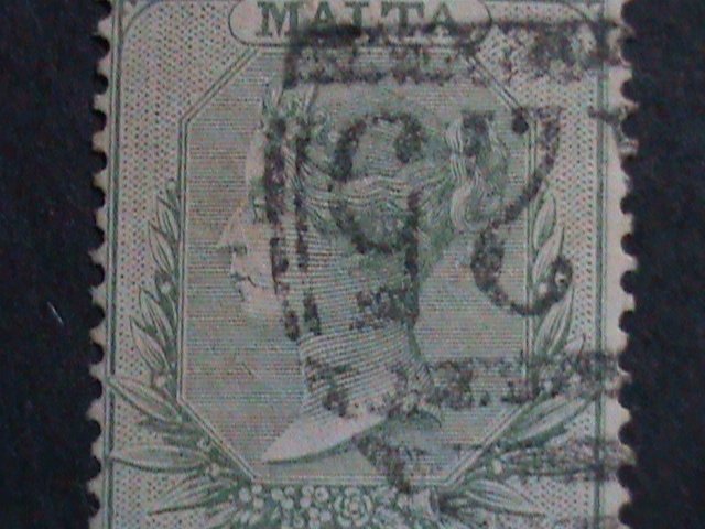 ​MALTA-1865 SC#5a QUEEN VICTORIA FANCY CANCEL 158 YEARS OLD VF RARE-KEY STAMP