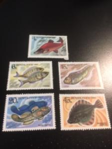 Russia sc 5164-5168 MNH comp set Fish