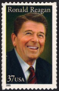 SC#3897 37¢ Ronald Reagan Single (2005) SA