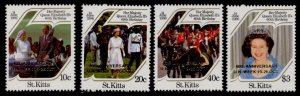 St Kitts 185-8 MNH Queen elizabeth 60th Birthday o/p 40th Anniversary UN Week