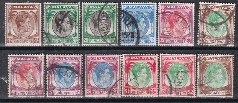 SINGAPORE ^^^^1948-52  sc# 4a//20a  better used collection  $$@ lar 2033singa