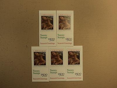 USPS Scott 2429a 25c 1989 Christmas Carracci 5 Books Of 2...