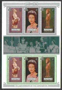 AITUTAKI - 1978 - Coronation, 25th Anniv -Perf Miniature Sheet-Mint Never Hinged