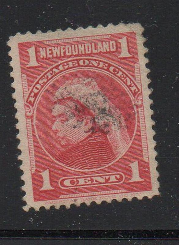 Newfoundland Sc 79 18971c carmine rose Victoria stamp used