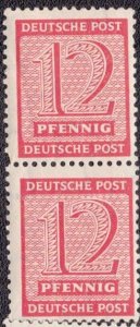 Germany DDR Russian Occupation West Saxony 1945 -  14N7 MNH Watermark X