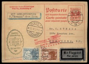 Austria 1931 Catapult Dampfer Bremen Only 19 Flown Cover 91068