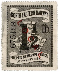 (I.B) North Eastern Railway : Prepaid Newspaper Parcel 1½lb (Local)