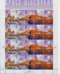 US #3242A 1998 SPACE DISCOVERY - PANE OF 20 32 CENT STAMPS - MINT NEVER HINGED