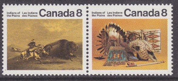 Canada sc#563a 1972 8c Plains Indians pair MLH
