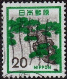 Japan 1071 - Used - 20y Pine Tree (1972) +