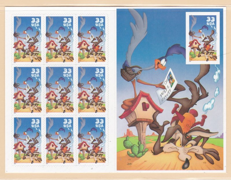 US 3391, MNH Pane of 10 - RoadRunner