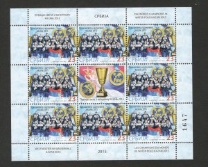 SERBIA-MNH** S.SHEET-SPORT-THE WORLD CHAMPIONS IN WATER POLO, KAZAN, RUSSIA-2015