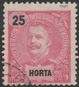 Horta 1899 Sc#20 25r King Carlos I of Portugal USED-VF-NH.