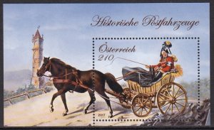 AUSTRIA 2017 HISTORICAL POSTAL VEHICLES MILITARY POST HORSES