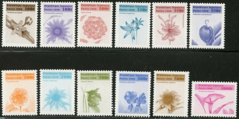 TOGO Sc#1862-1873 1999 Flowers Complete Mint NH