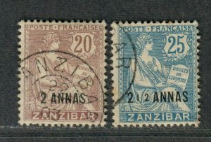 Fr. Offices Zanzibar Sc#42-43 Used/F-VF, Cv. $30