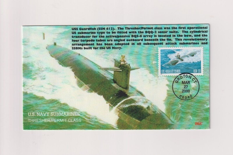 US Navy Submarines Los Angeles Class 33c BGC FDC (Guardfish) Sc #3372 (S30646) 