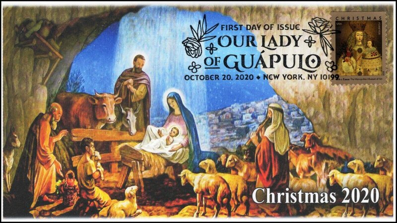 20-265, 2020,Our Lady of Guapulo, First Day Cover, Pictorial Postmark, Christmas