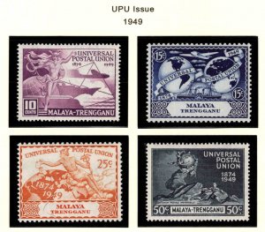 Malaya Trengganu Scott 49-52 MH* UPU stamp set