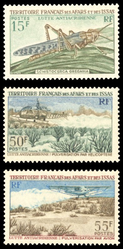 Afars and Issas 1969 Scott #334-336 Mint Never Hinged