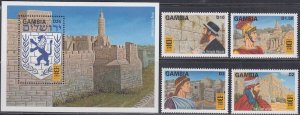 GAMBIA Sc# 1790-4 CPL MNH SET and S/S CELEBRATING 3000th ANN of JERUSALEM