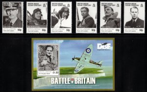 BIOT 2010 Battle of Britain Anniversary; Scott 399-405, SG 431-37; MNH
