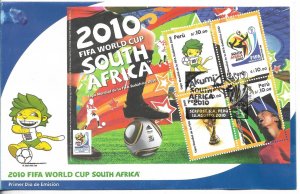 PERU 2010 FOOTBALL WORLD CUP SOUTH AFRICA 2010 FIFA WORLD CUP SOCCER SS ON FDC 