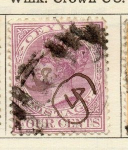 Ceylon 1872 Early Issue Fine Used 4c. NW-114640