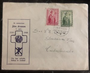 1951 Iceland Memorial Cover Jon Arason Last Catholic Bishop