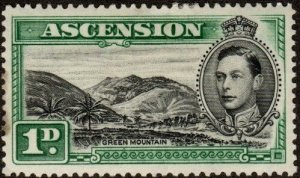 Ascension 41 - Mint-H - 1p Green Mountain (1938) (cv $34.10)