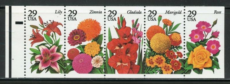 US SCOTT# 2833a FLOWERS UNFOLDED COMPLETE UNEXPLODED BOOKLET OF 5 MNH AS SHOWN